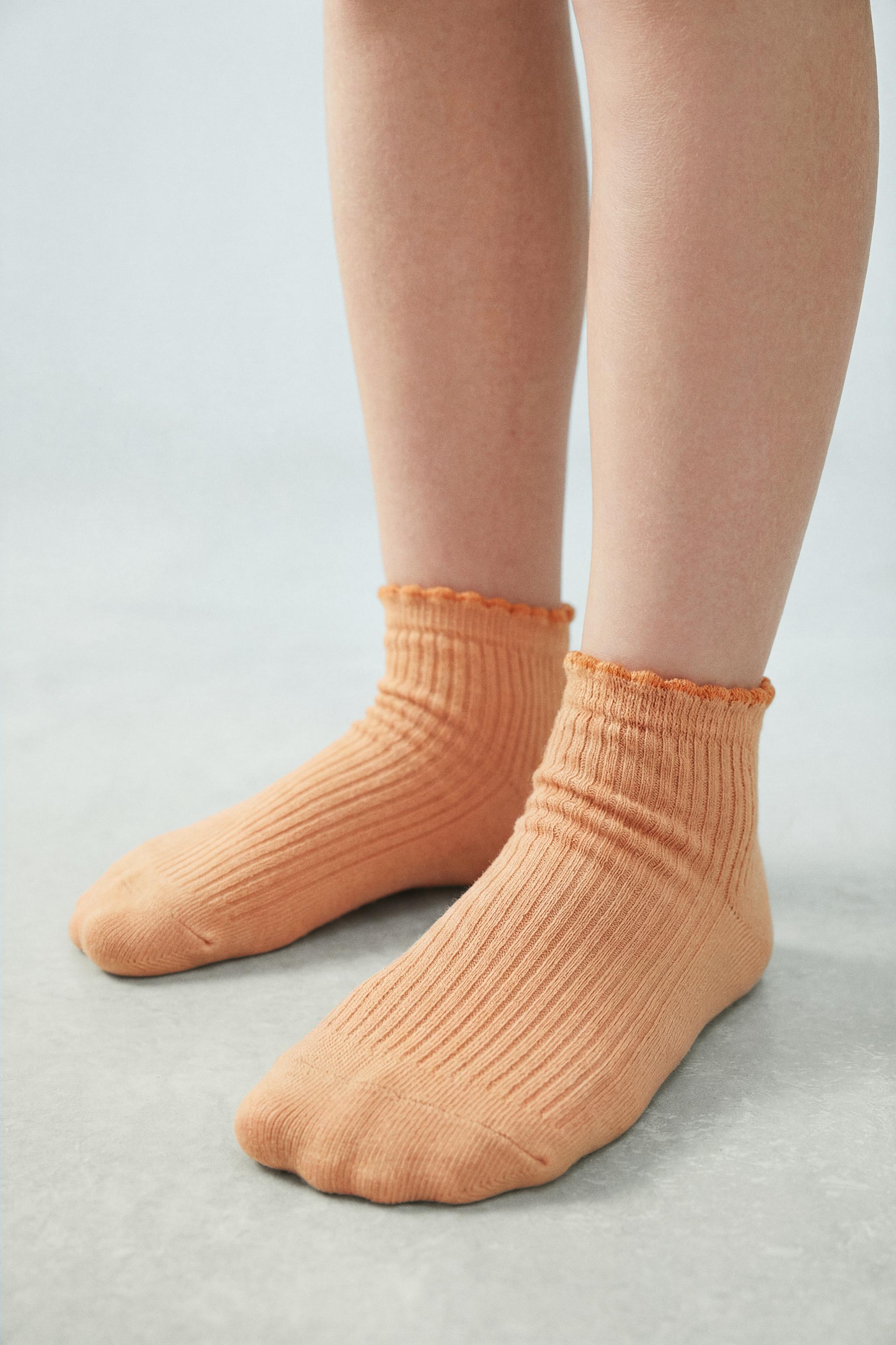 FIVE-PACK OF CONTRAST WAVE ANKLE SOCKS